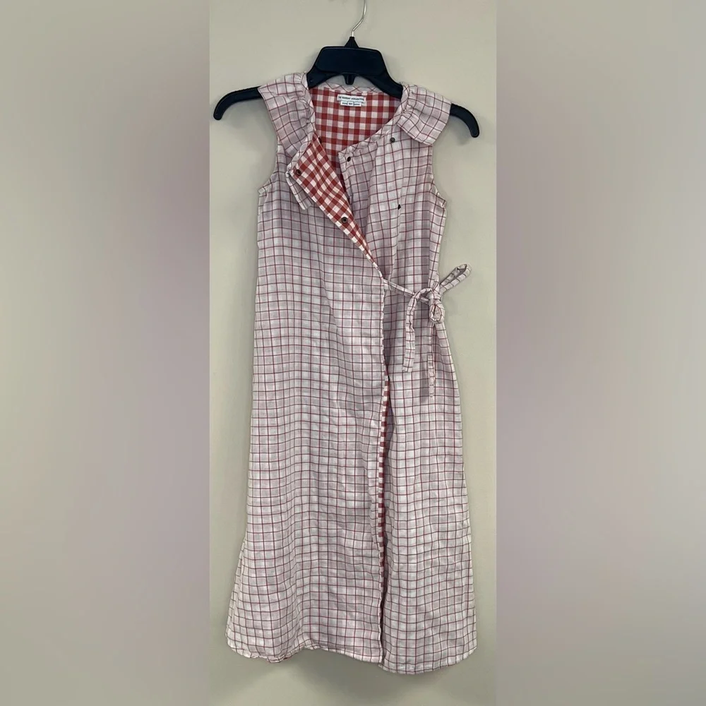 The Sunday Collective Girls Wrap Gingham Cotton Dress